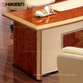 Wooden Luxury Italian style president royal executive Business office desk and leather chairs set